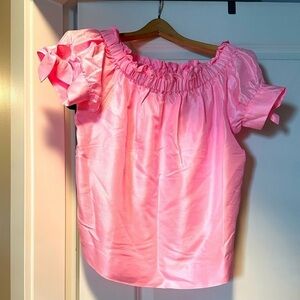 JCREW Barbie pink off the shoulder top